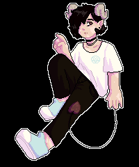 a floating pixel of a demon