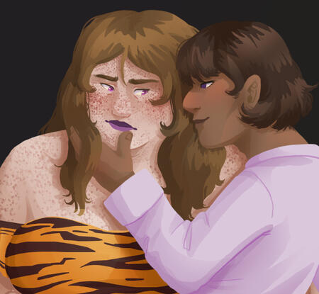 a superhero and a supervillain sitting back to back